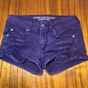 American Eagle stretch distressed jean shorts